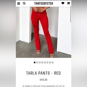 Tarla red pants flare from that’s so fetch